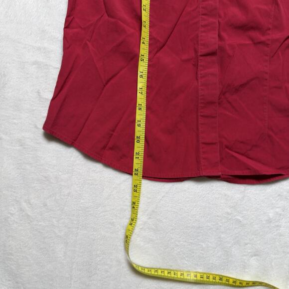 Talbots Dark Pink Button Down Shirt Y2K Office Siren Preppy - Picture 3 of 8